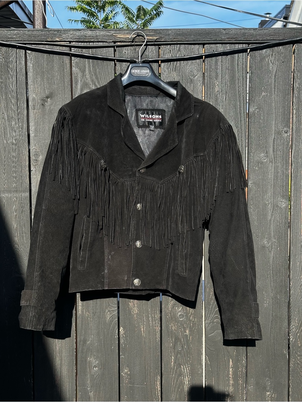 Wilson Black Suede Fringe Leather Jacket